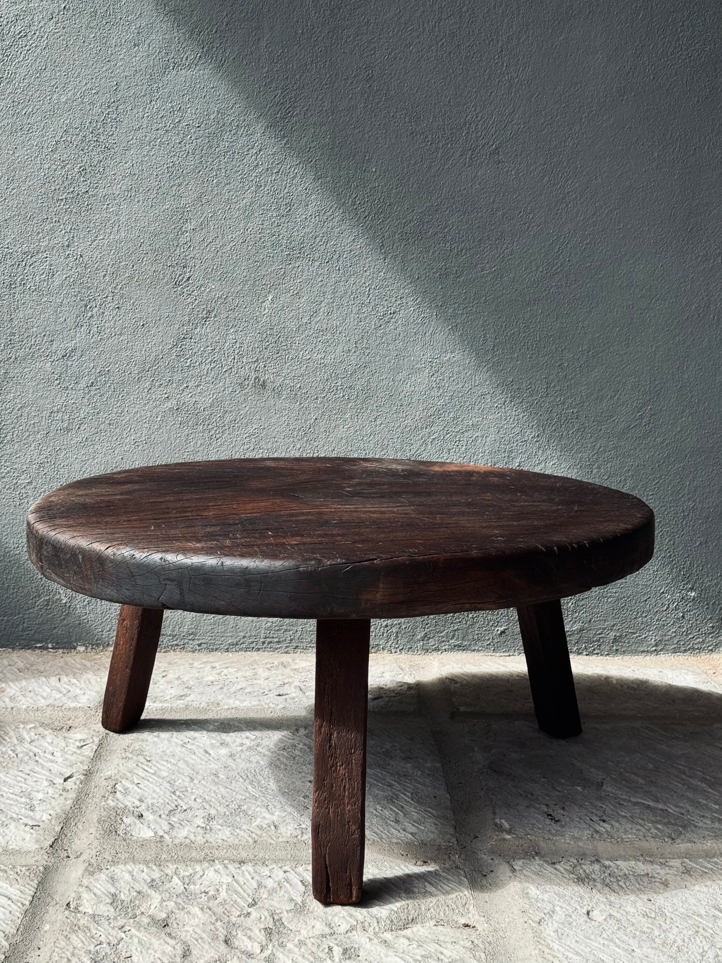 Primitive Hardwood Round Table From Yucatan