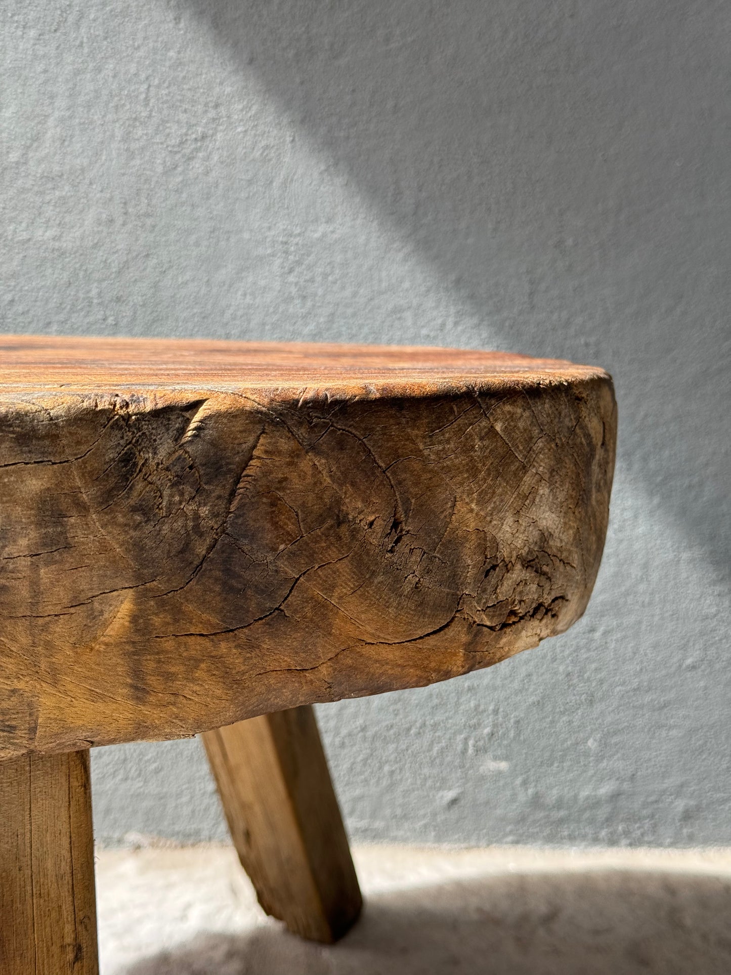 Primitive Hardwood Round Table From Yucatan