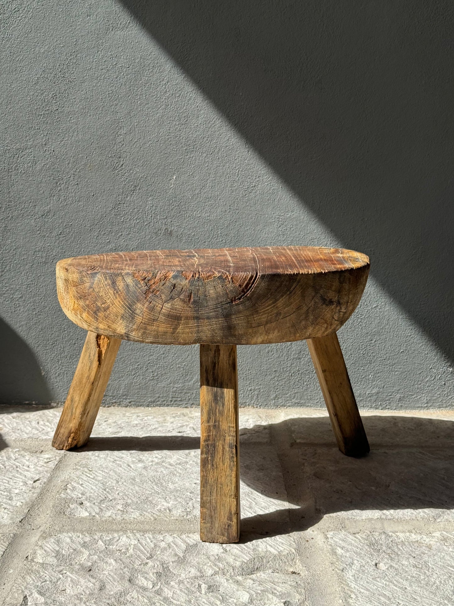Primitive Hardwood Round Table From Yucatan