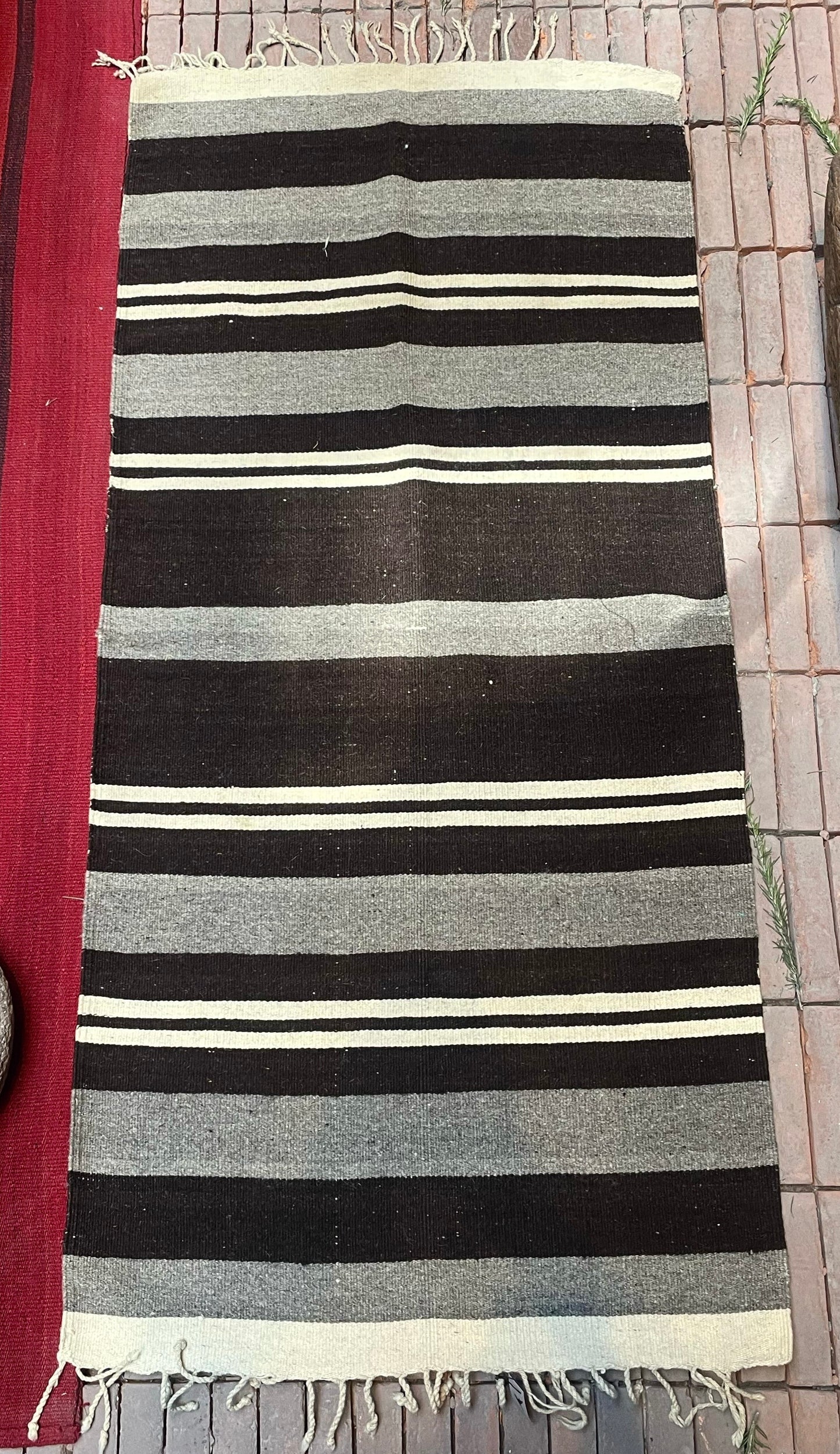 Wool Saddle Blanket From Guanajuato, Mexico 1970’s