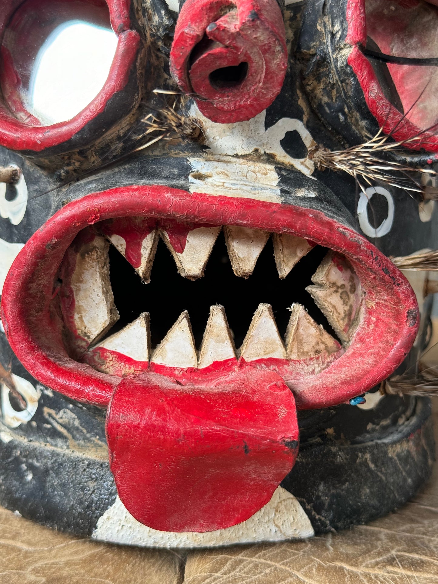 Contemporary Leather Tiger Mask From Zitlala, Guerrero.