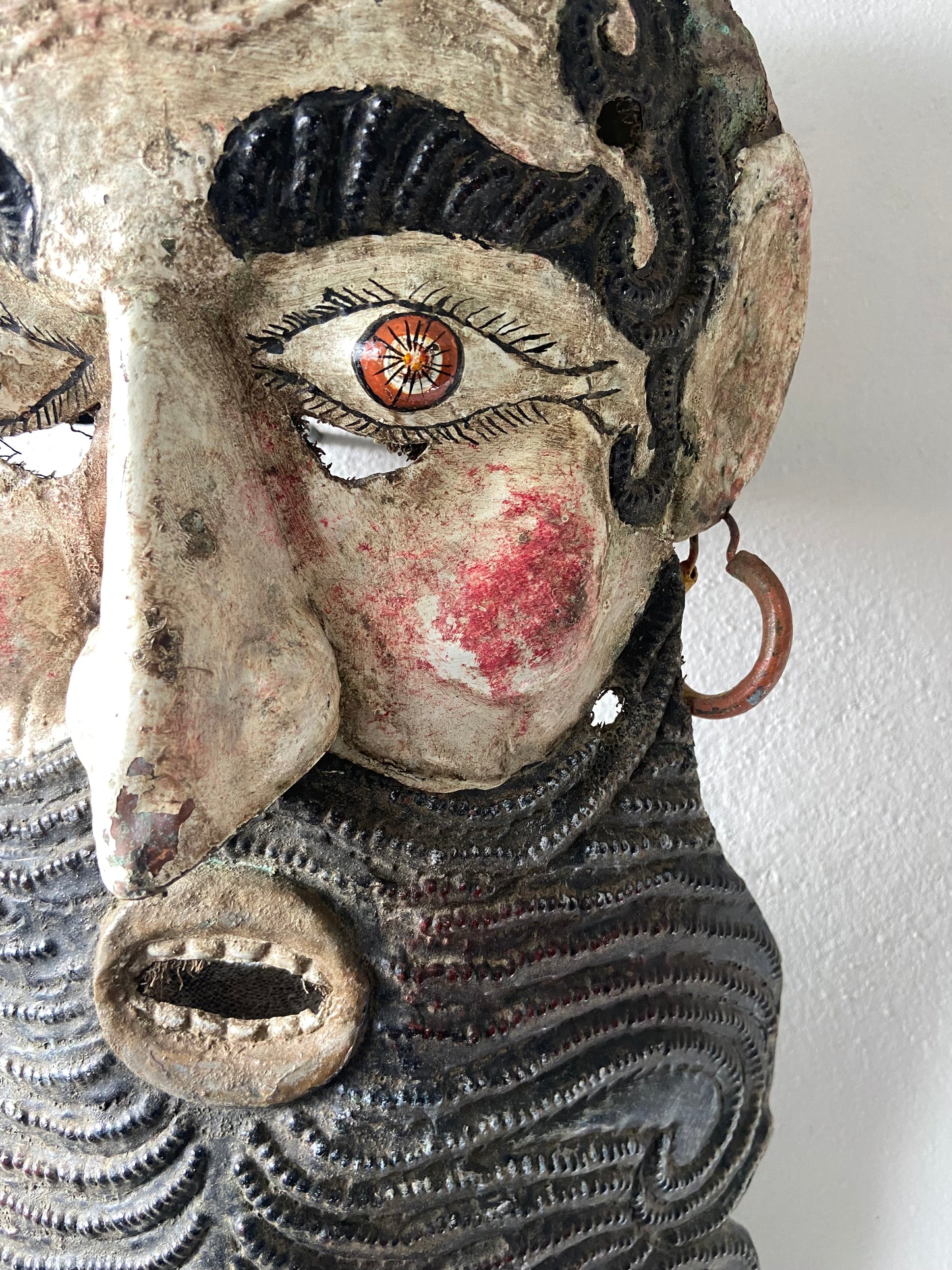 Painted Tin Mask From Guerrero, 1970’s / Máscara de Latón Pintada de Guerrero