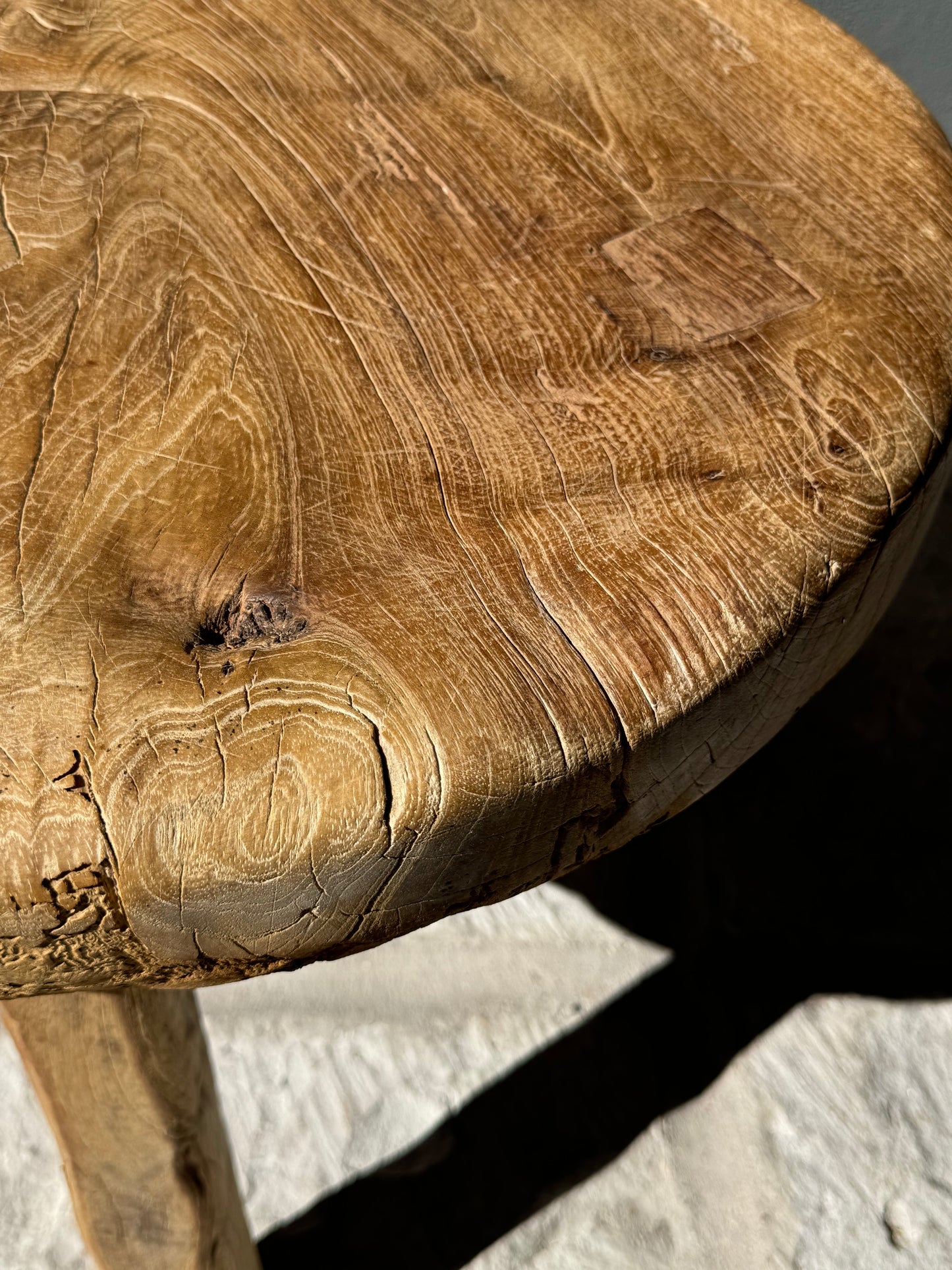Primitive Hardwood Round Table From Central Yucatán