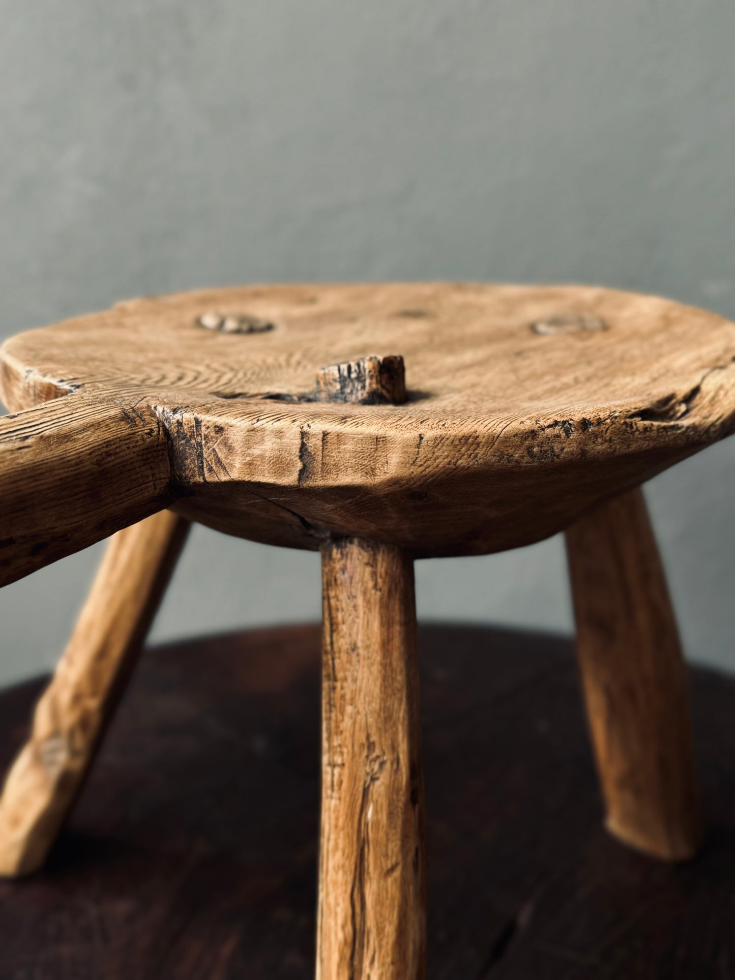 Mesquite Stool From Guanajuato, Early 1900’s / Banquito Antiguo De Mesquite De Guanajuato