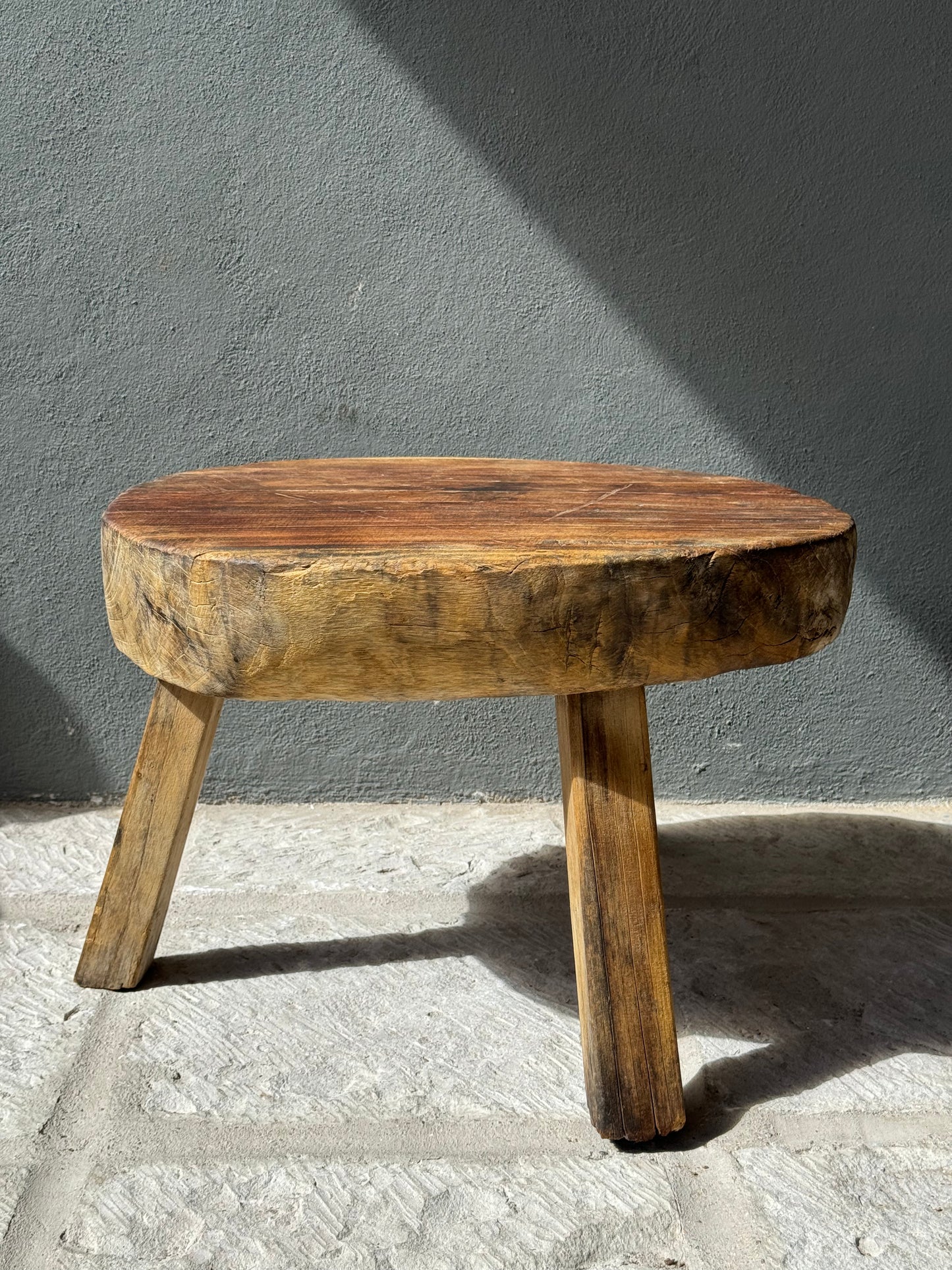 Primitive Hardwood Round Table From Yucatan