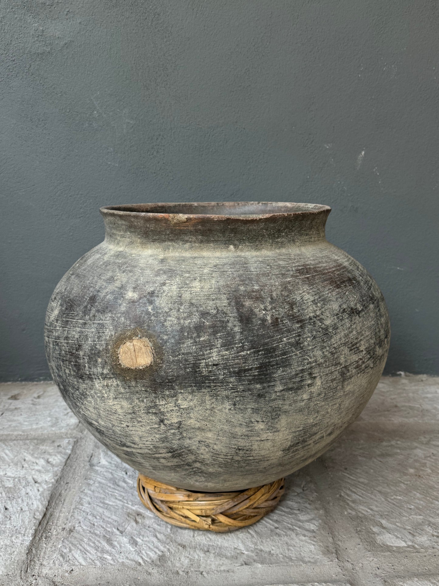 Mixteca Wide Mouth Water Pot From Oaxaca