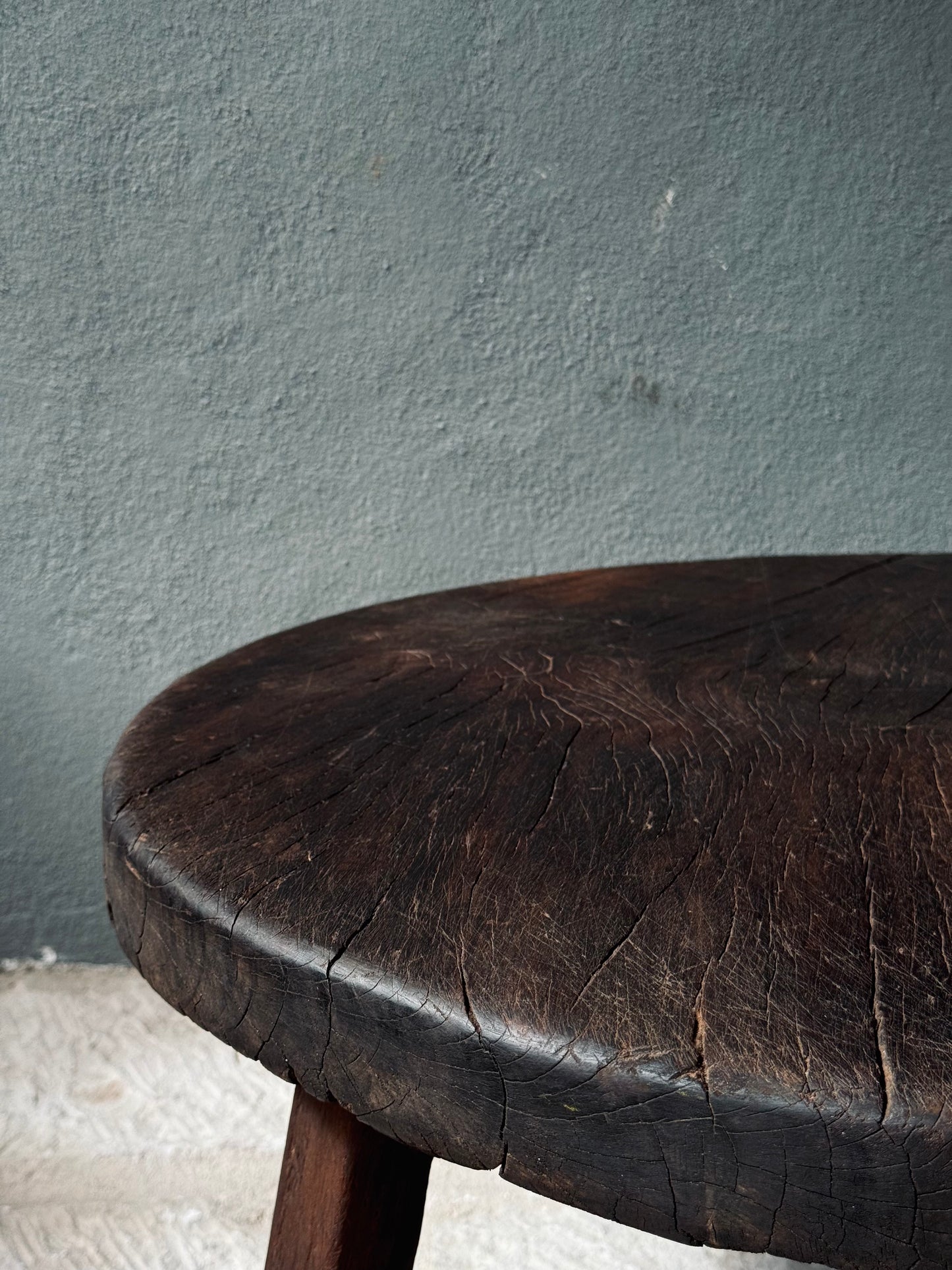 Primitive Hardwood Round Table From Yucatan