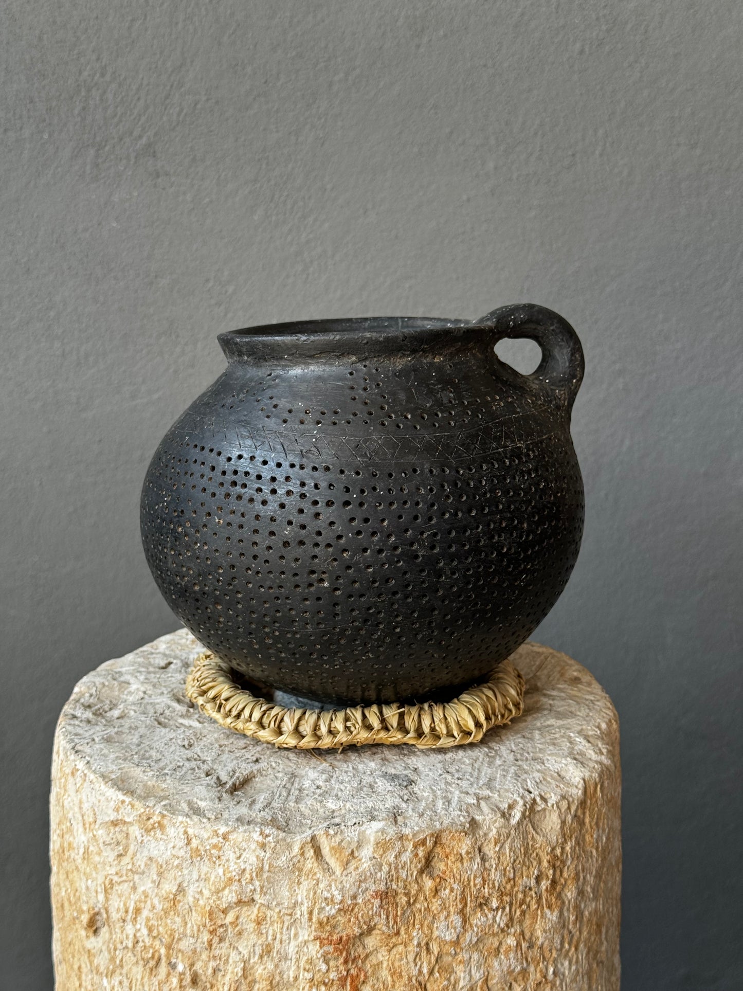 Mini Black Clay Strainer From Oaxaca | Coladera De Barro Antiguo