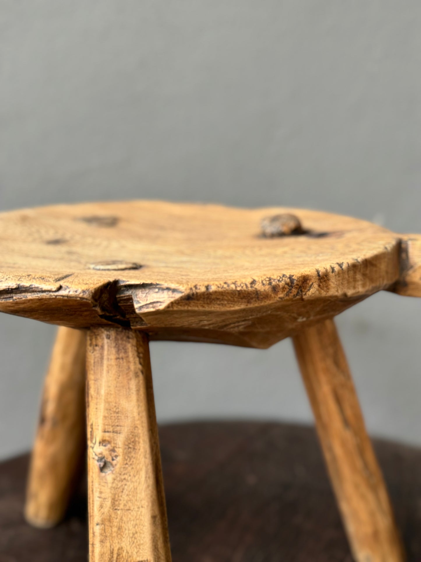 Mesquite Stool From Guanajuato, Early 1900’s / Banquito Antiguo De Mesquite De Guanajuato