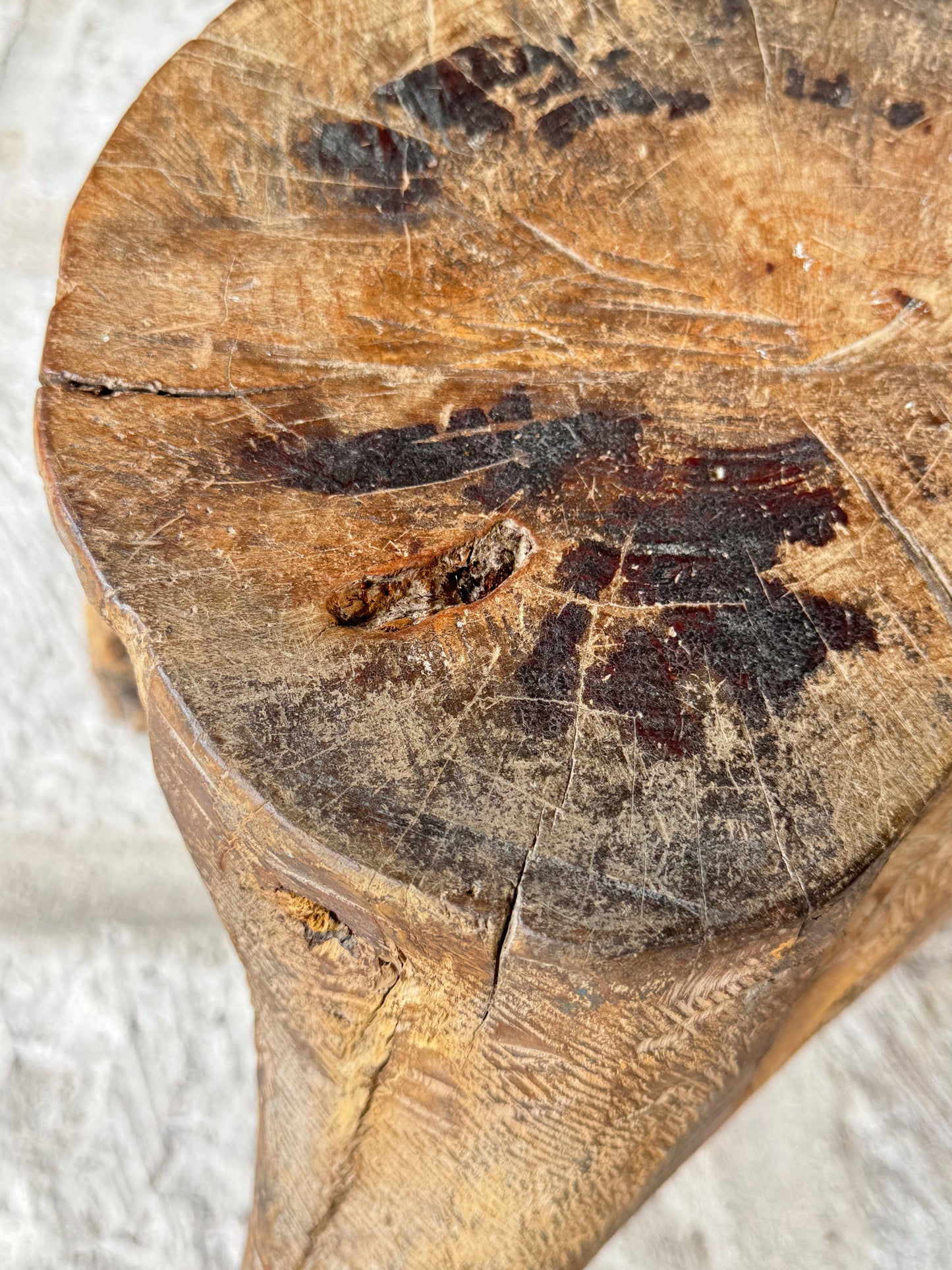Primitive Mesquite Stump Stool / Banco Primitivo De Mesquite