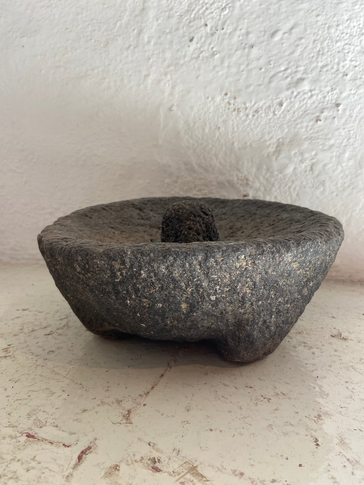 Stone Mortar with Pestle From Guanajuato / Molcajete de piedra
