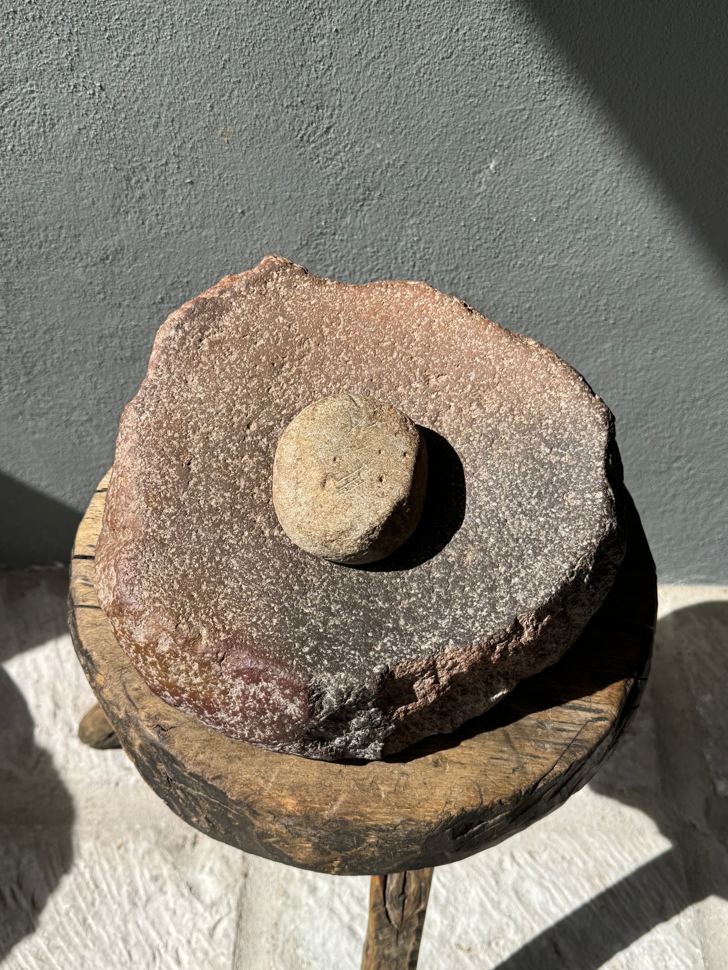 River Stone Mortar From San Luis Potosí, Mexico / Huilanche De Piedra De Río