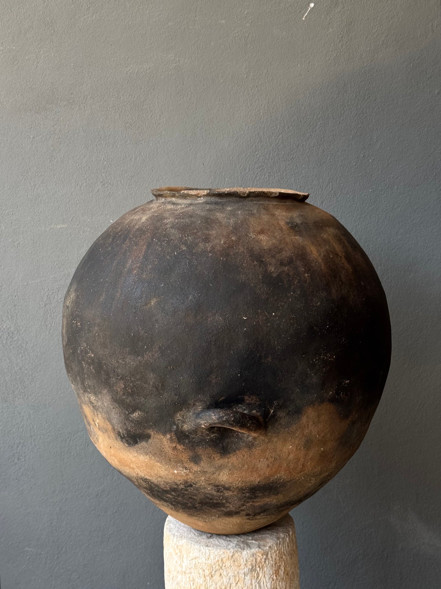 Terracotta Water Jar From Puebla, Early 20th Century / Tinaja Antigua De La Sierra Norte De Puebla