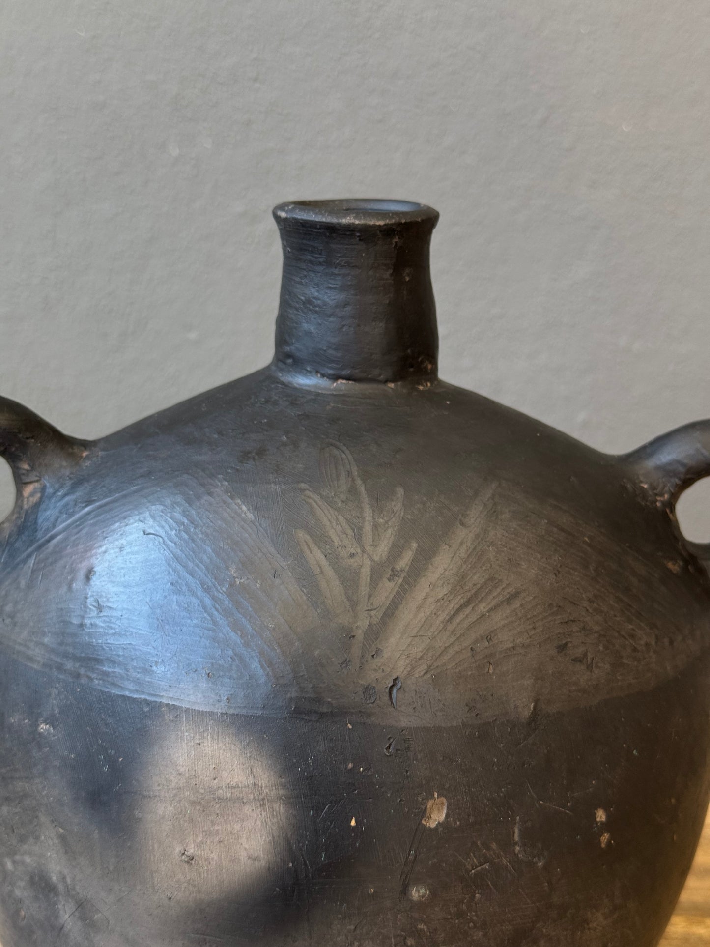 Black Clay Mezcal Canteen From Oaxaca, Circa 1950’s