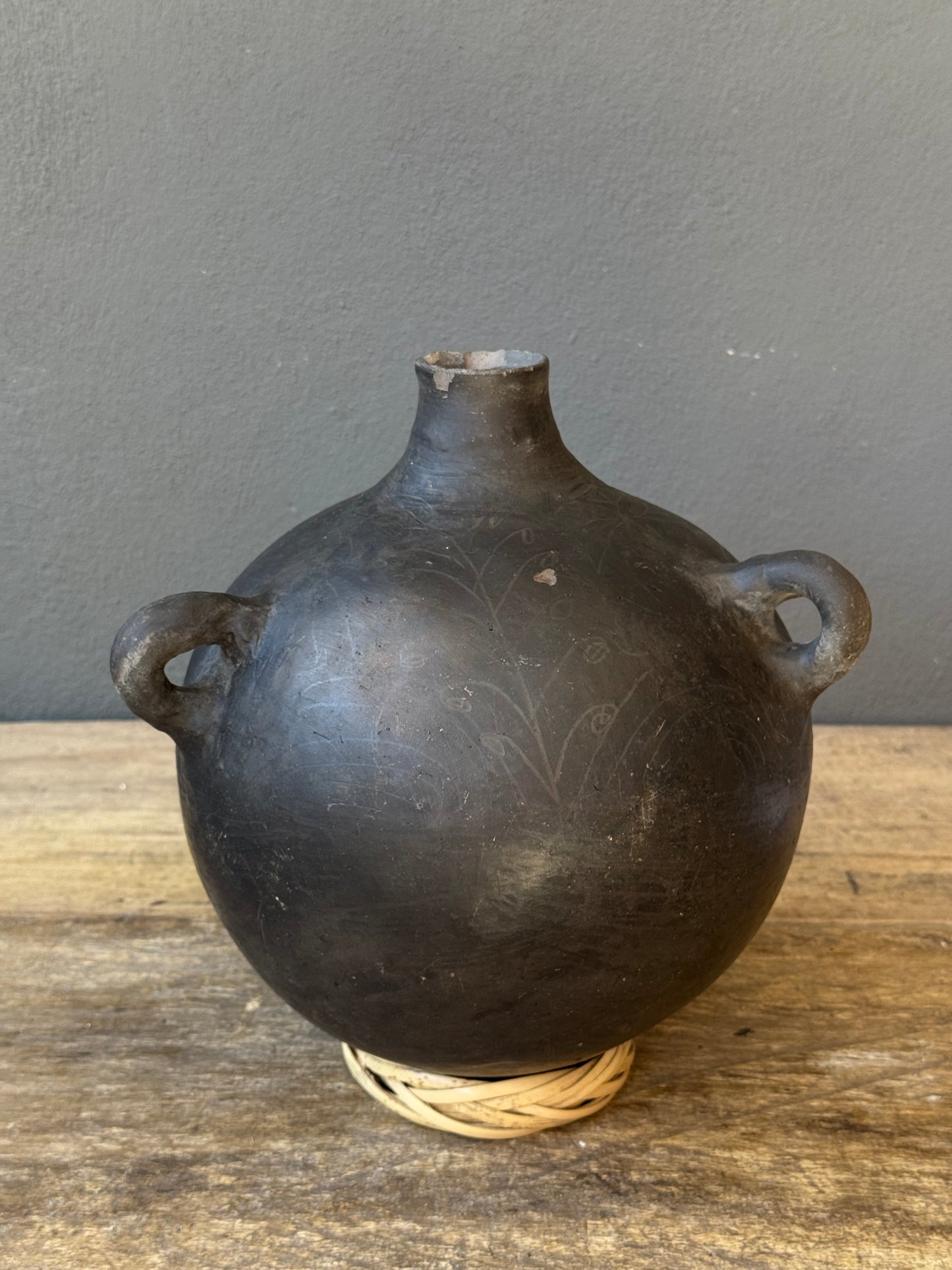 Black Clay Mezcal Jug From Oaxaca 1950’s