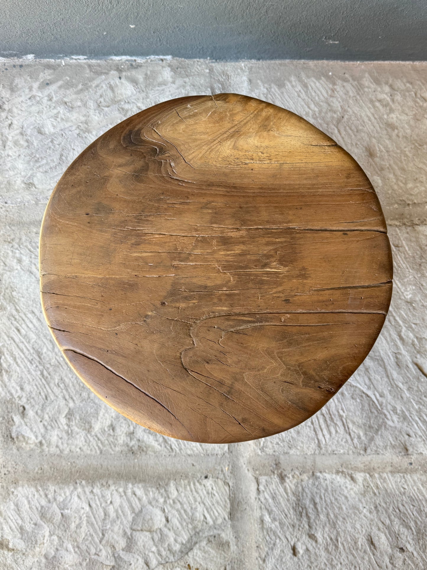 Yucatán Round Table With Beautiful Patina & Movement/ Banqueta Yucateca Años 70’s