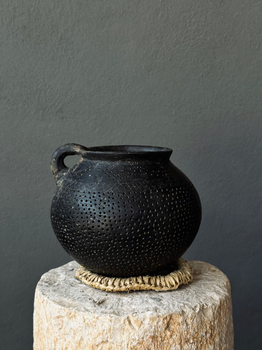 Mini Black Clay Strainer From Oaxaca | Coladera De Barro Antiguo