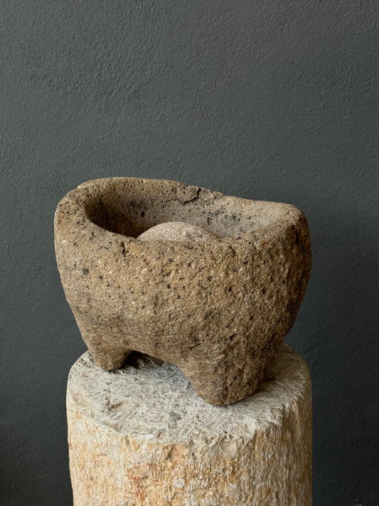 Stone Mortar From San Luis Potosí, Mexico / Molcajete Antiguo De San Luis Potosí