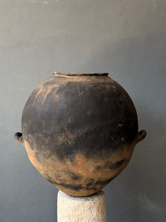 Terracotta Water Jar From Puebla, Early 20th Century / Tinaja Antigua De La Sierra Norte De Puebla