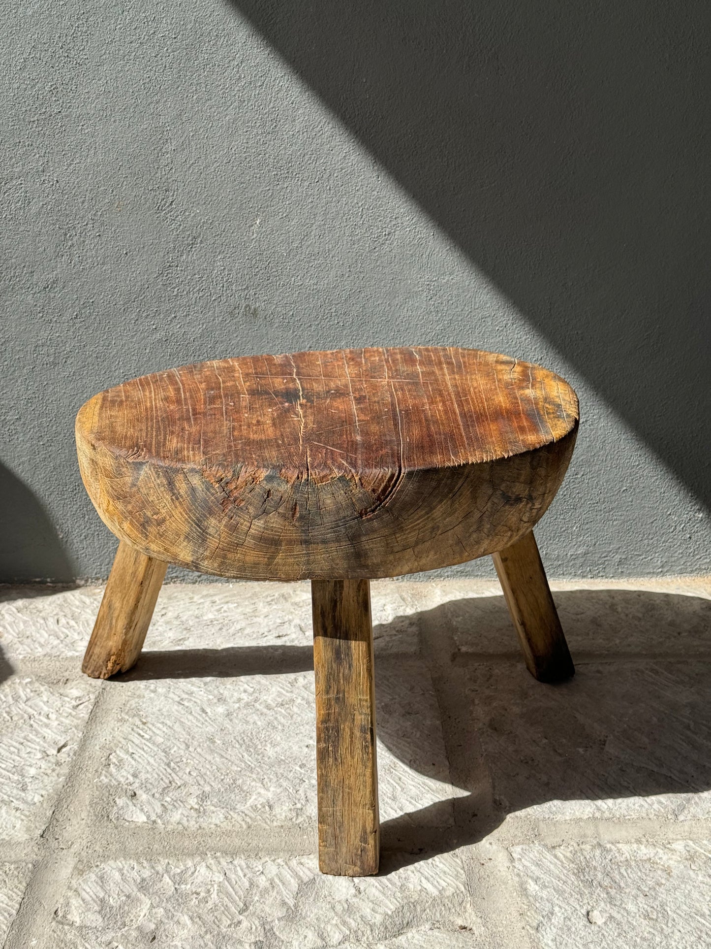 Primitive Hardwood Round Table From Yucatan