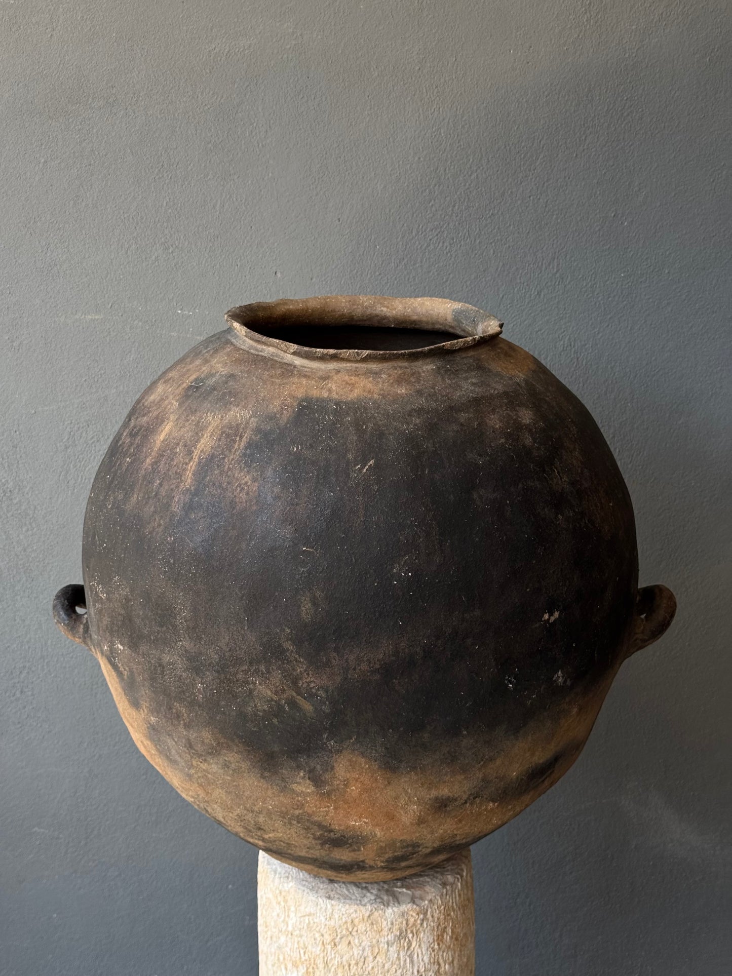 Terracotta Water Jar From Puebla, Early 20th Century / Tinaja Antigua De La Sierra Norte De Puebla