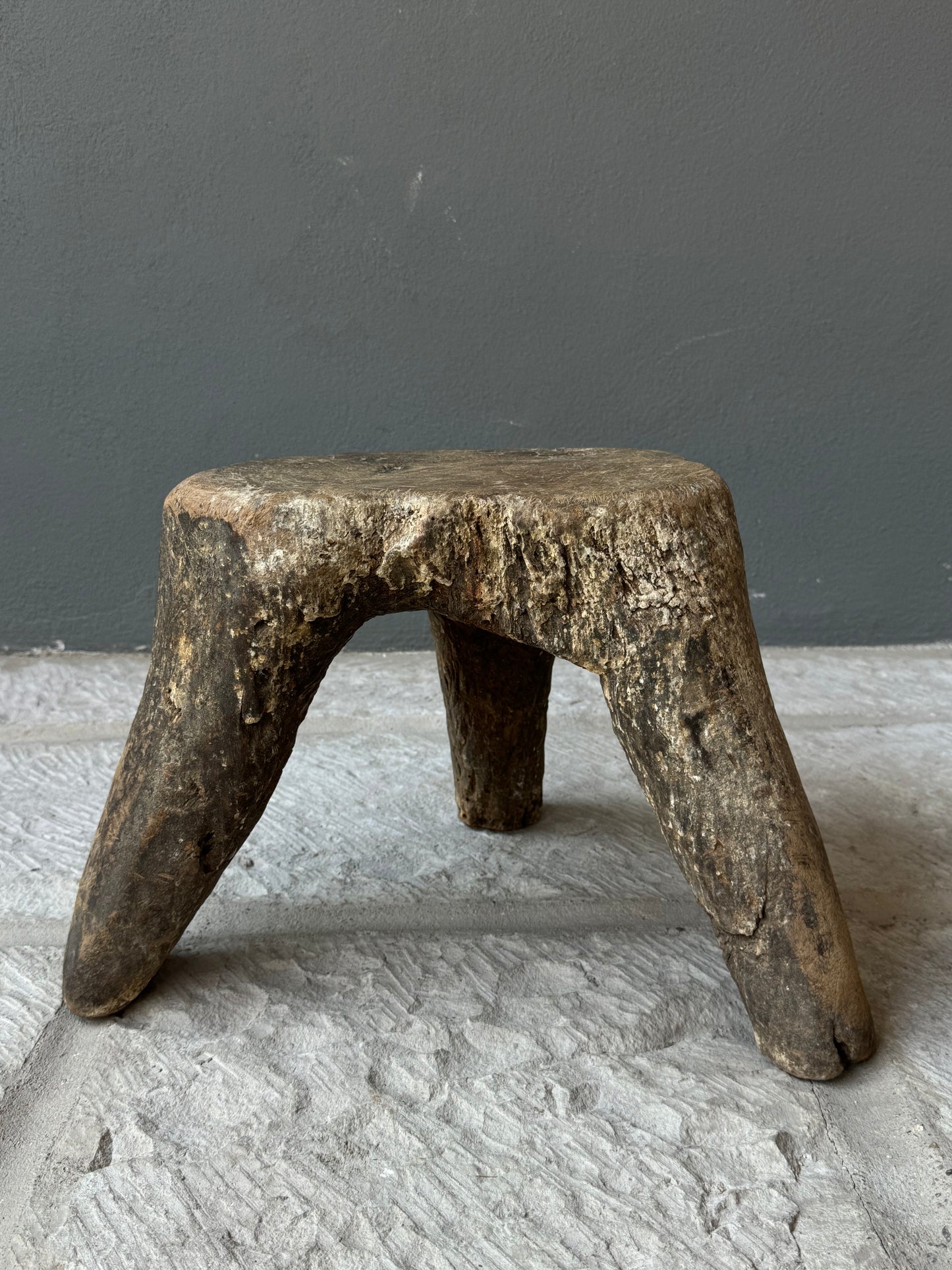 Primitive Mesquite Stool From Guanajuato / Banco Primitivo De Mesquite