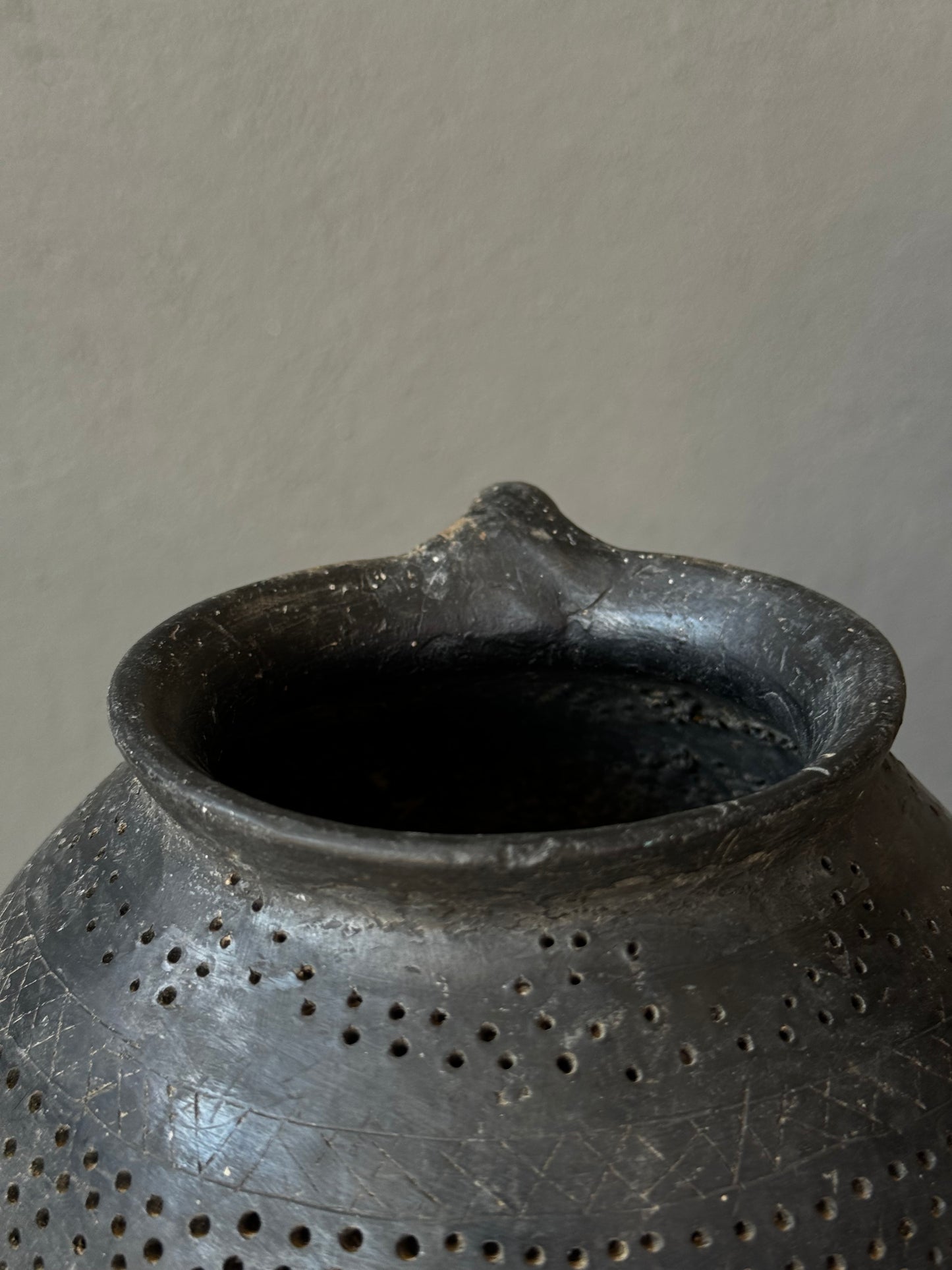 Mini Black Clay Strainer From Oaxaca | Coladera De Barro Antiguo
