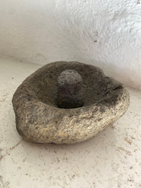 Antique Stone Mortar with Pestle / Molcajete Antiguo